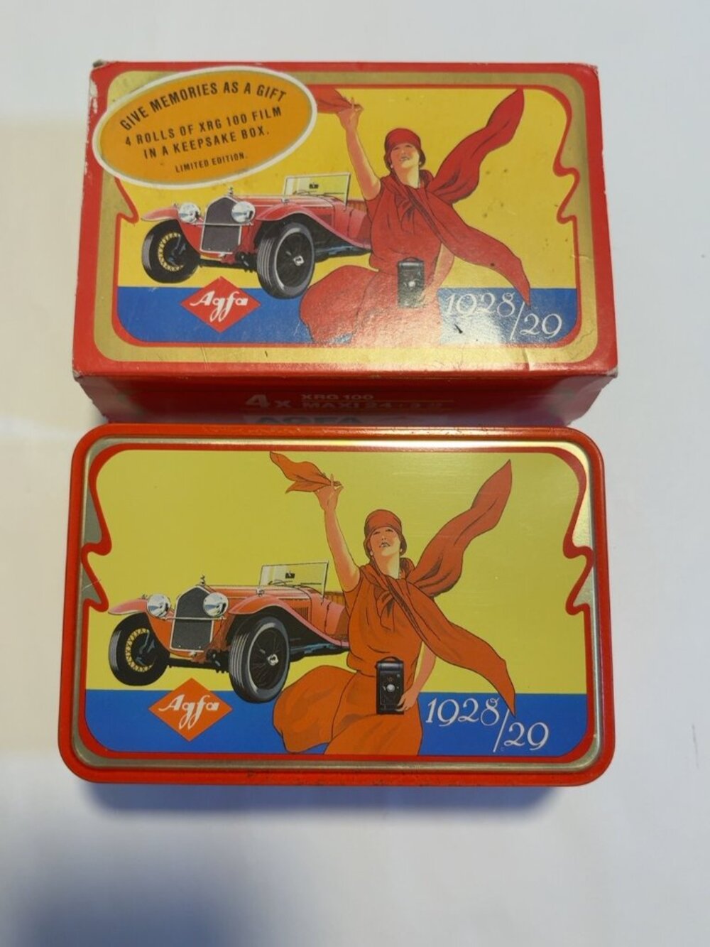 Agfa XRG 100 Limited Edition 35mm Film Keepsake Tin Red Lady Original Box